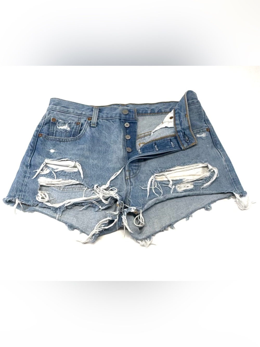 Levi's Premium 501 High Rise Distressed Cutoff Jean Shorts Size 29